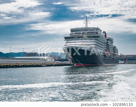 Huge cruise ship docked in port Huge cruise ship docked in port 102886110