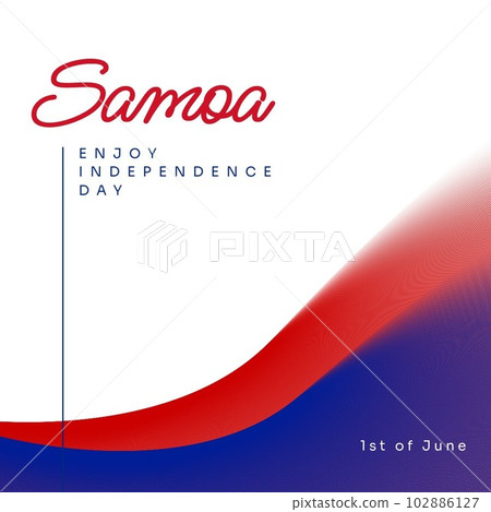 Composition of samoa independence day text over white, blue and red background Composition of samoa independence day text over white, blue and red background 102886127