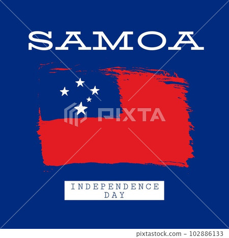 Composition of samoa independence day text with white stars on blue and red background Composition of samoa independence day text with white stars on blue and red background 102886133