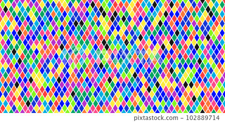 Harlequin carnival bright multicolor seamless pattern on white. Argyle classic fabric design Harlequin carnival bright multicolor seamless pattern on white. Argyle classic fabric design 102889714