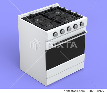 Kitchen electric stove or gas cooker with burning flames of propane gas Kitchen electric stove or gas cooker with burning flames of propane gas 102890927