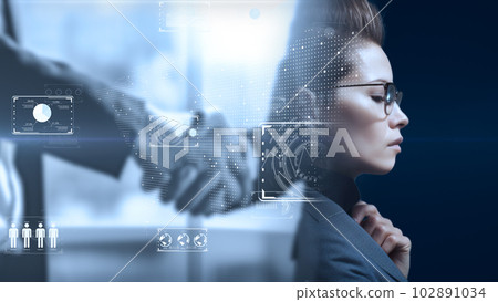 DNA和全球背景下的先進醫療和遠程醫療形象 使用先進技術和人類希望的新治療方法 102891034