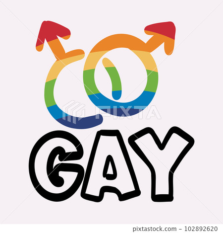 The symbol is gay. Gay Pride vector illustration. The color of the rainbow 102892620