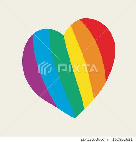 The heart is the color of the rainbow. symbol of LGBTQ Pride. vector illustration of the Pride parade. LGBT community 102892621