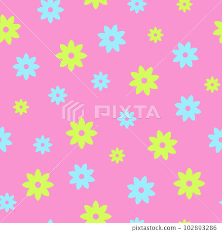 Simple flower seamless pattern on light pink... - Stock Illustration ...