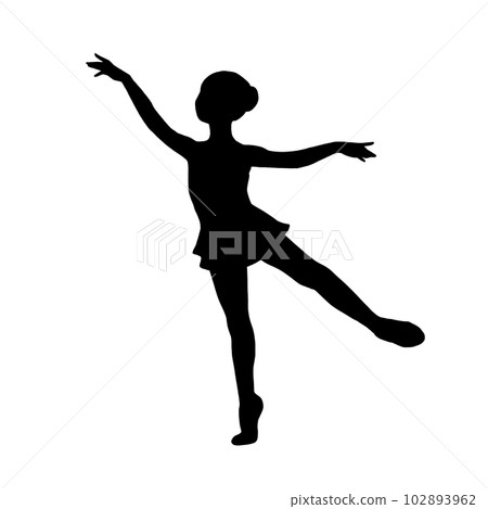 跳舞的女孩剪影 跳舞的女孩剪影 102893962