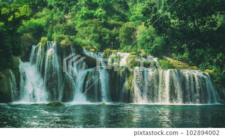 Waterfalls at Krka Park in Croatia 102894002