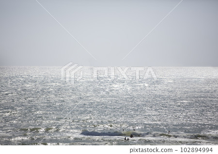Sea sky and people silhouettes swimming Sea sky and people silhouettes swimming 102894994