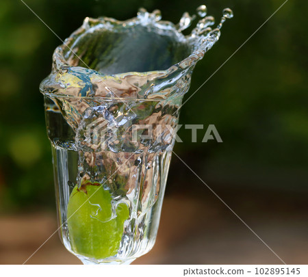 Water splash in glass 102895145
