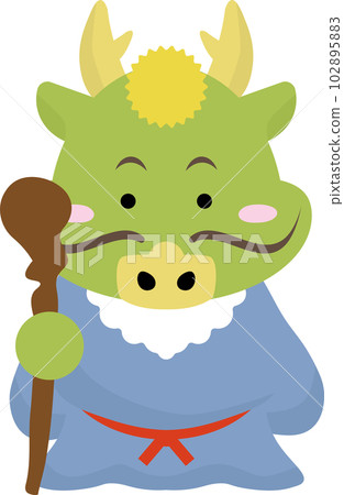 2024 Year of the Dragon dressed as Fukurokuju, one of the Seven Lucky Gods 102895883