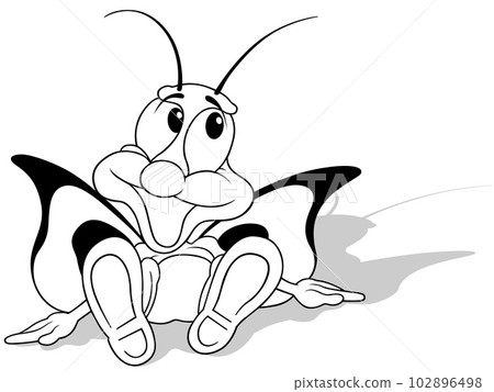 Drawing of a Sitting Butterfly Drawing of a Sitting Butterfly 102896498