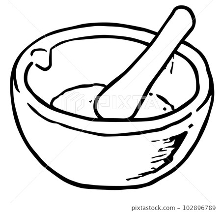 研缽和研杵線描 102896789