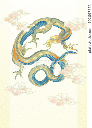 New Year's card 2024 Reiwa 6 years dragon drawing 102897551