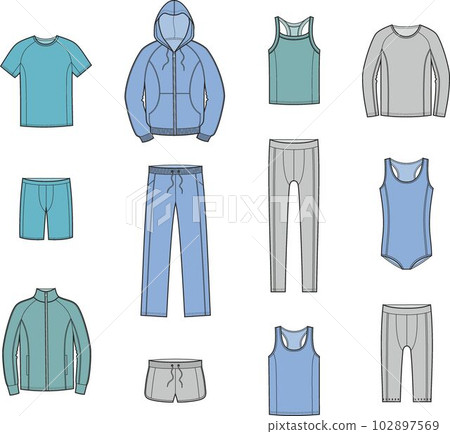 Set of mens sport wear set.  102897569