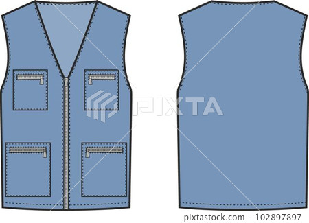 Work zipped vest. Front and back. Work zipped vest. Front and back. 102897897