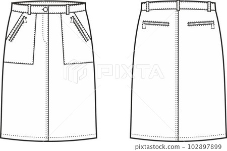 Womens casual skirt. Fashion CAD.  102897899