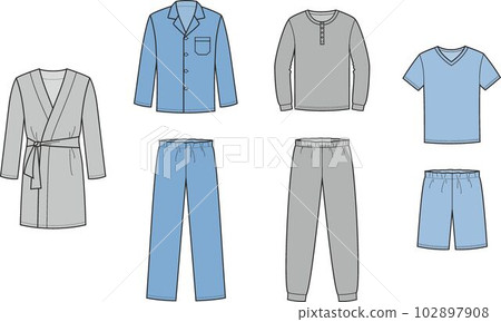 Mens home wear set. Fashion CAD. Mens home wear set. Fashion CAD. 102897908
