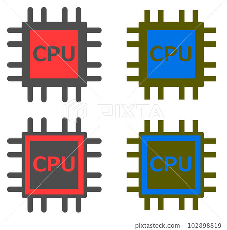 Illustration of a high-performance CPU that controls and calculates a personal computer 102898819