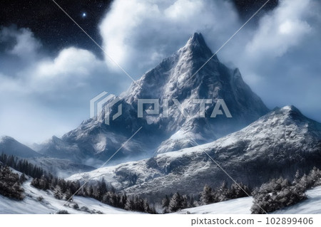 《AI Image》Mountains covered with snow 102899406