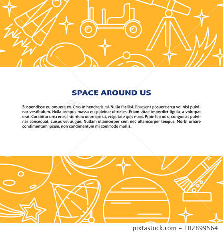 Space elements background in line style with place for text Space elements background in line style with place for text 102899564