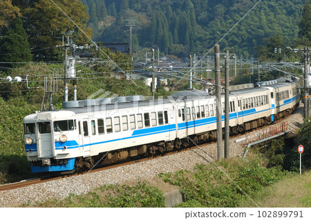 Hokuriku Main Line Isurugi-Kurikara JR West 475 series A18+A13 formation (Kanazawa) Hokuriku Main Line Isurugi-Kurikara JR West 475 series A18+A13 formation (Kanazawa) 102899791