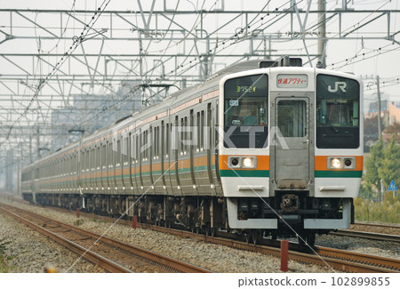 Tokaido Main Line Tsujido-Fujisawa JR East 211 Series N58 formation (Tamachi) Rapid Acty 102899855