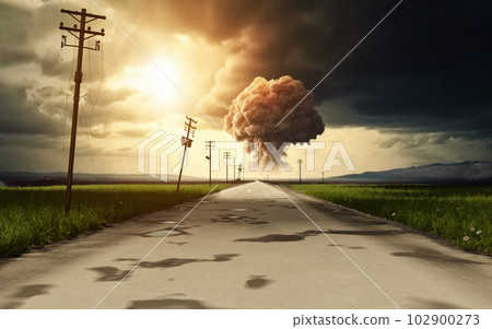 3D illustration of an explosion. 3D illustration of an explosion. 102900273