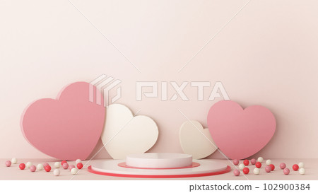 Valentine's Day podium abstract. scene with Valentine's object and pink background, red, pink heart product display, luxury 3d render. stand for Valentine's gift, showcase, cosmetic, podium product. Valentine's Day podium abstract. scene with Valentine's object and pink background, red, pink heart product display, luxury 3d render. stand for Valentine's gift, showcase, cosmetic, podium product. 102900384