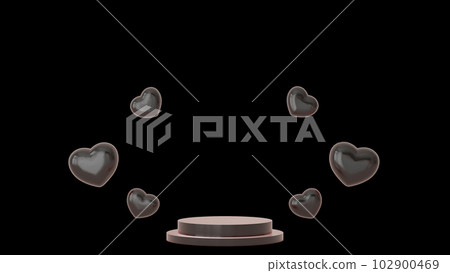 Valentines Day podium abstract. scene with Valentines object and black background, pink heart product display, luxury 3d render. stand for Valentines gift, showcase, cosmetic, podium product. Valentines Day podium abstract. scene with Valentines object and black background, pink heart product display, luxury 3d render. stand for Valentines gift, showcase, cosmetic, podium product. 102900469