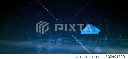 Cloud technology. Integrated digital web concept background 102901223