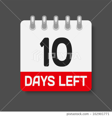 Countdown daily page calendar icon - 10 days left 102901771
