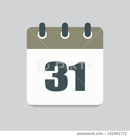 Vector icon calendar day number 31, 31th day month Vector icon calendar day number 31, 31th day month 102901772