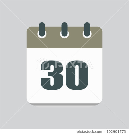 Vector icon calendar day number 30, 30th day month Vector icon calendar day number 30, 30th day month 102901773