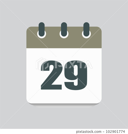 Vector icon calendar day number 29, 29th day month Vector icon calendar day number 29, 29th day month 102901774