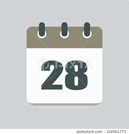 Vector icon calendar day number 28, 28th day month Vector icon calendar day number 28, 28th day month 102901775
