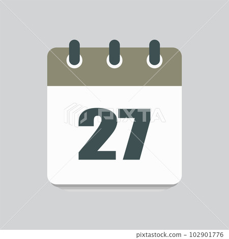 Vector icon calendar day number 27, 27th day month Vector icon calendar day number 27, 27th day month 102901776