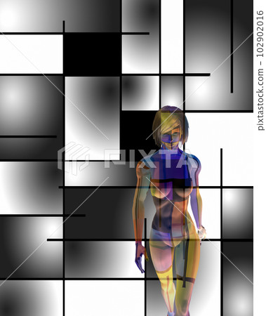 3D womans model in art space 3D womans model in art space 102902016