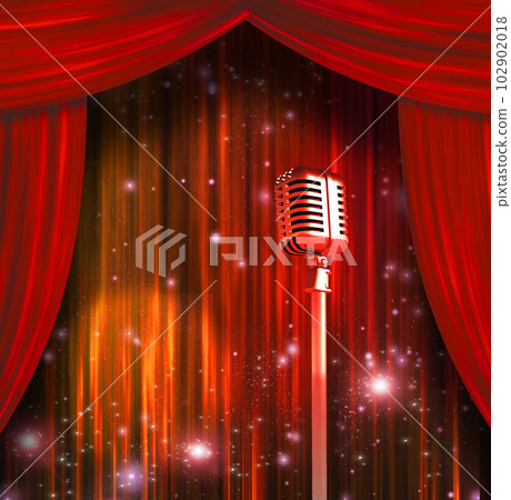 Classic microphone on stage Classic microphone on stage 102902018