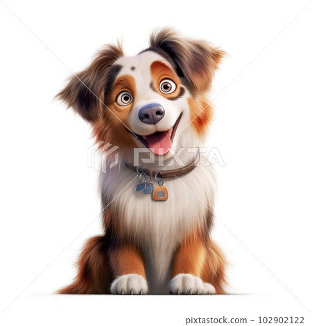 Cute Australian Shepherd - generative AI, AI generated 102902122