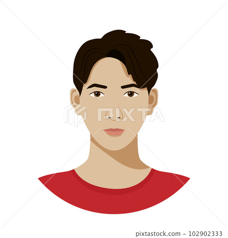 Isolated avatar of asian teenager in flat... - Stock Illustration ...