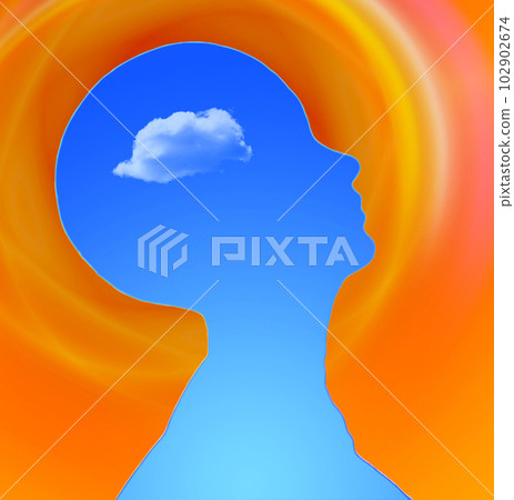 Human Head with cloud inside 102902674