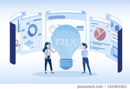 Business people discussing and brainstorming AI concepts, the power of technology for success. Business people discussing and brainstorming AI concepts, the power of technology for success. 102903881
