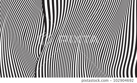 Optical illusion lines background. Abstract 3d black and white wave. Conceptual design of optical illusion vector. Optical illusion lines background. Abstract 3d black and white wave. Conceptual design of optical illusion vector. 102904692