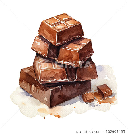 Watercolor sweet chocolate. Illustration AI Generative Watercolor sweet chocolate. Illustration AI Generative 102905465