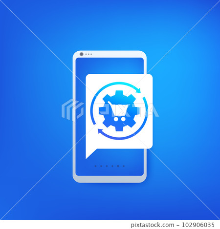 order processing, e-commerce icon with a phone 102906035