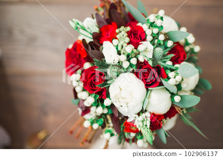 Wonderful luxury wedding bouquet of different flowers Wonderful luxury wedding bouquet of different flowers 102906137
