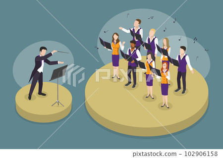 3D Isometric Flat Vector Conceptual Illustration of Choir 102906158