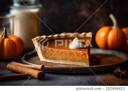 Slice of Pumpkin pie for Thanksgiving day. Slice of Pumpkin pie for Thanksgiving day. 102906822