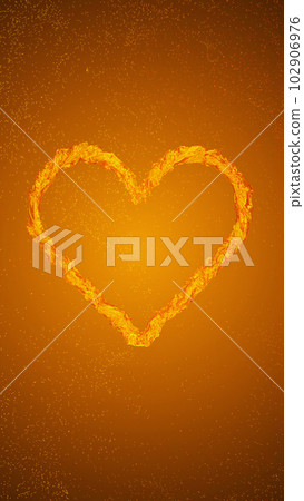 Golden Heart with Flowing Particles Golden Heart with Flowing Particles 102906976