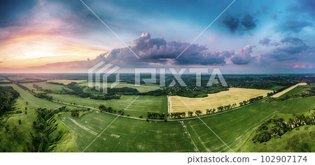 Rural summer sunset 102907174